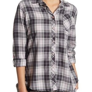 NWT PJ Salvage Sleepwear Long Sleeve Plaid Top